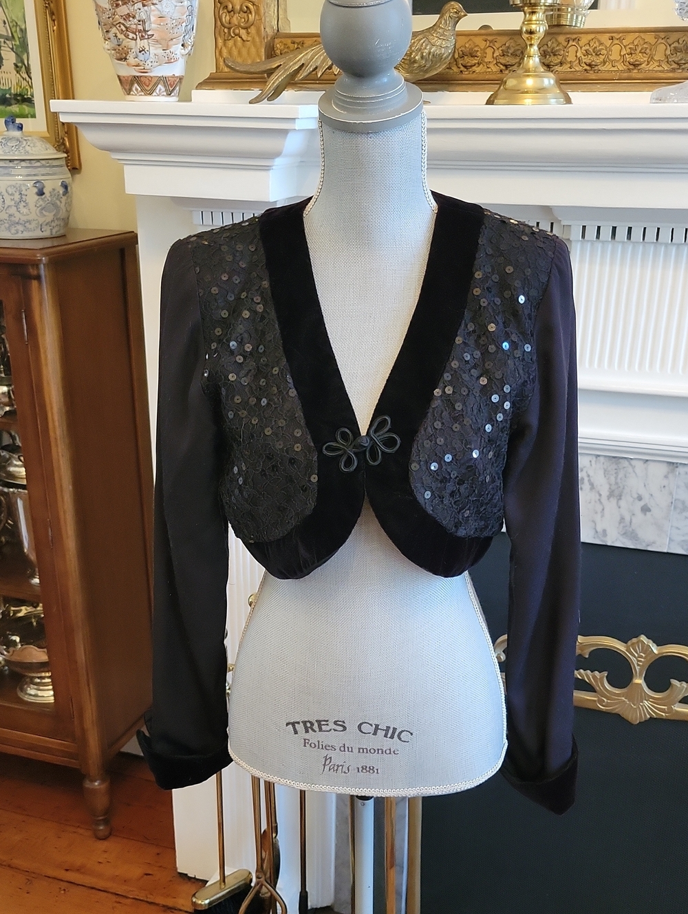 Vintage Hollywood Nites Sequin Bolero Jacket